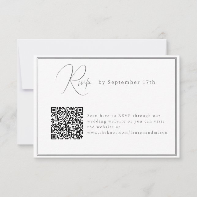 Minimalistische Hochzeitskarte Online-Reaktion RSVP Karte (Vorderseite)
