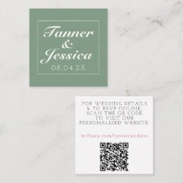 Minimalistische Hochzeitskarte Quadratische Visitenkarte