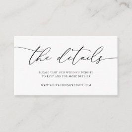 Minimalistische Hochzeitskarte Schwarz/Weiß Begleitkarte