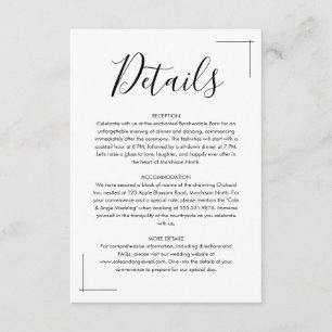 Minimalistische Hochzeitskarten Begleitkarte