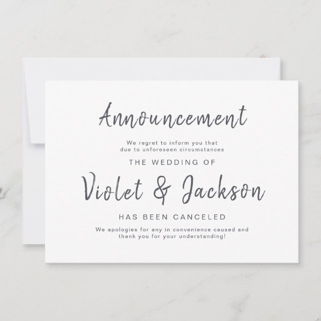 Minimalistische Hochzeitskarten Einladung (Vorderseite)