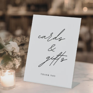 Minimalistische Hochzeitskarten und Geschenke Sockelschild