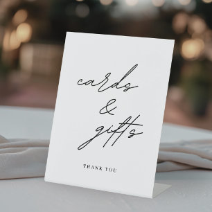 Minimalistische Hochzeitskarten und Geschenke Sockelschild