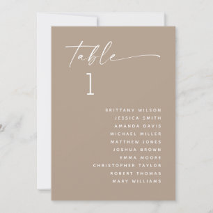 Minimalistische Hochzeitskizze aus mattem Taupe Einladung