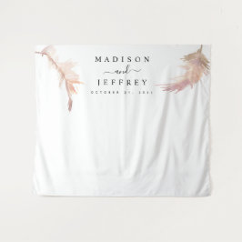 Minimalistische Hochzeitskulisse für Pampas Wandteppich