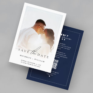 Minimalistische Hochzeitsnacht für Foto-Monogramm Save The Date