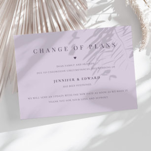 Minimalistische Hochzeitspause Lila Einladung