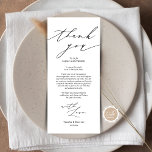 Minimalistische Hochzeitsplatteinstellung Dankesch Programm<br><div class="desc">Das ist die moderne minimalistische sanfte Skript, in Schwarz-Weiß-Thema, Hochzeitsessen Ort Einstellung Dankeschön Karten. Teilen Sie die Liebe und zeigen Sie Ihre Wertschätzung für Ihre Gäste, wenn sie sich an ihren Sitz setzen und lesen Sie diese personalisierte charmante Dankeschön setzen Karte. Es ist eine wunderbare Art, Ihre Feier zu starten!...</div>