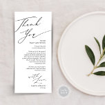 Minimalistische Hochzeitsplatteinstellung Dankesch Programm<br><div class="desc">Teilen Sie die Liebe und danken Sie Ihren Gästen, wenn sie sich an ihrem Platz setzen und diese personalisierte charmante Platzkarte lesen. Es ist eine wunderbare Art, Ihre Feier zu starten! Diese Karte ist sicher, den Ton für ein unvergessliches Ereignis Set. Die Dankeschön-Karte bietet modernes Design-Drehbuch-Thema, das Ihrem Fest eine...</div>