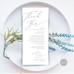 Minimalistische Hochzeitsplatteinstellung Dankesch Programm<br><div class="desc">Teilen Sie die Liebe und danken Sie Ihren Gästen, wenn sie sich an ihrem Platz setzen und diese personalisierte charmante Platzkarte lesen. Es ist eine wunderbare Art, Ihre Feier zu starten! Diese Karte ist sicher, den Ton für ein unvergessliches Ereignis Set. Die Dankeschön-Karte bietet modernes Design-Drehbuch-Thema, das Ihrem Fest eine...</div>