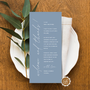Minimalistische Hochzeitsplatteinstellung Dankesch Programm