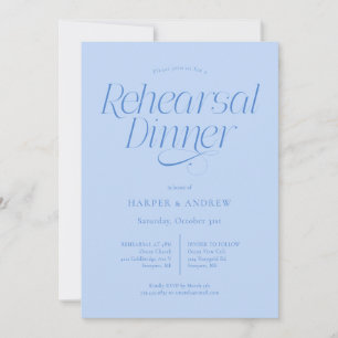 Minimalistische Hochzeitsprobe Dinner Icy Blue Einladung