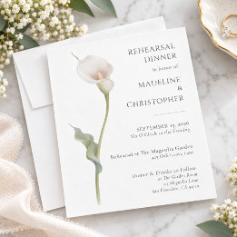 Minimalistische Hochzeitsprobe-Dinner mit Calla-Li Einladung