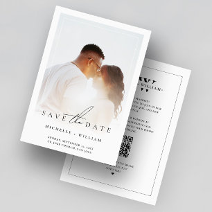 Minimalistische Hochzeitsrahmen Foto weiß Save The Date
