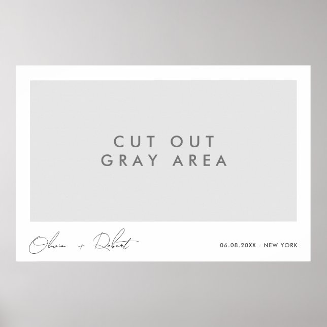 Minimalistische Hochzeitsselfie Poster (Vorne)