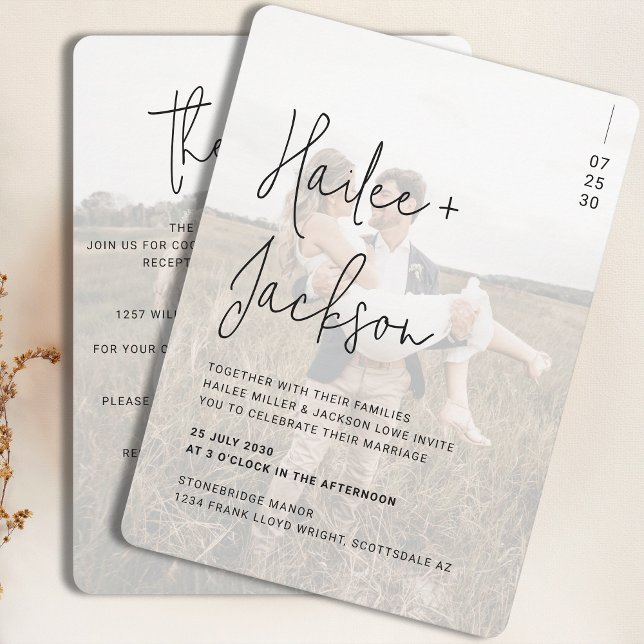 Minimalistische Hochzeitsskripte Einladung (Von Creator hochgeladen)