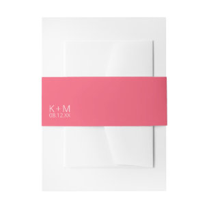 Minimalistische Hochzeitsstimmung Rose Rosa ID741 Einladungsbanderole