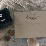 Minimalistische Hochzeitsstimmung Rücksendeadresse Permastempel<br><div class="desc">Diese minimalistisch Hochzeitsfeier Rücksendeadresse selbstfärbende Briefmarke ist perfekt für einfache Hochzeitseinladungen,  danke Karten,  speichern Sie die Daten und mehr. Das moderne romantische Design besticht durch klassische schwarz-weiße Typografie gepaart mit einer rustikalen und eleganten Kalligraphie mit Vintagem handgeschriebenem Stil.</div>