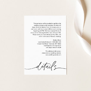 Minimalistische Hochzeitsszenarien Begleitkarte