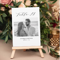 Minimalistische Hochzeitstabelle 13 Zahlen und Bil