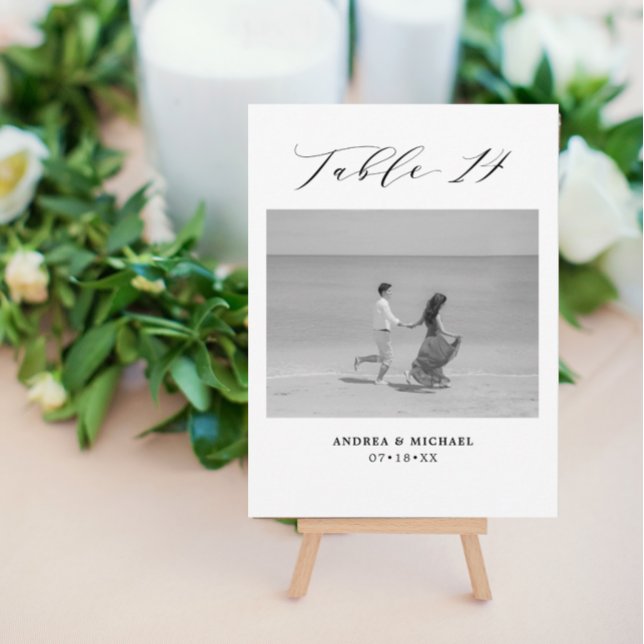 Minimalistische Hochzeitstabelle 14 Zahlen und Bil Ankündigung (Von Creator hochgeladen)