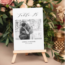 Minimalistische Hochzeitstabelle 15 Zahlen und Bil Ankündigung