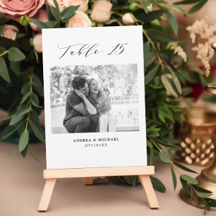 Minimalistische Hochzeitstabelle 15 Zahlen und Bil Ankündigung