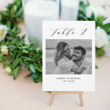 Minimalistische Hochzeitstabelle 2 Nummer und Bild