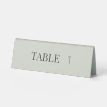 Minimalistische Hochzeitstisch-Nummer Blassgrün