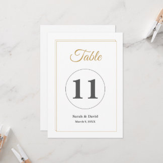 Minimalistische Hochzeitstisch-Nummernkarte mit go Einladung