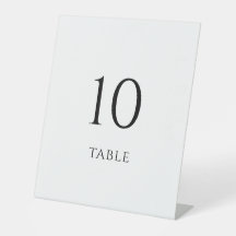 Minimalistische Hochzeitstischnummern