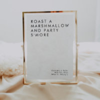 Minimalistische Hochzeitstorte Bar S'mores Zeichen
