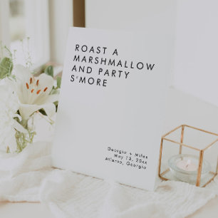 Minimalistische Hochzeitstorte Bar S'mores Zeichen Sockelschild