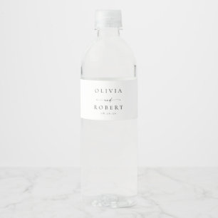 Minimalistische Hochzeitswasserflaschen Wasserflaschenetikett