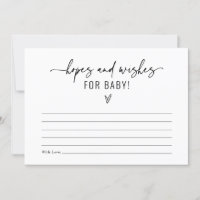 Minimalistische Hoffnungen und Wünsche für Baby Sh