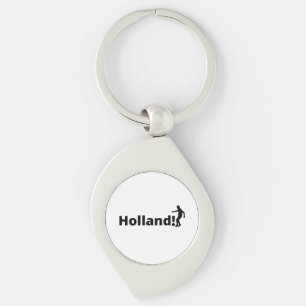 Minimalistische Holland-Silhouette-Athletik-Stolz Schlüsselanhänger