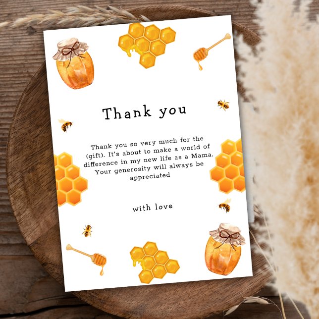 Minimalistische Honigbiene Frame Baby Dusche Dankeskarte (Minimalist Honey bee Frame Baby Shower Thank You Card)