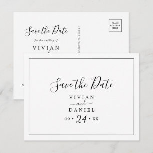 Minimalistische horizontale Save the Date Postkart Einladungspostkarte