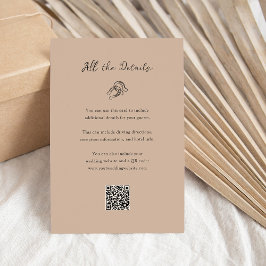 Minimalistische Horseshoe Wedding Guest Details QR Begleitkarte