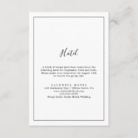 Minimalistische Hotel-Einschlusskarte