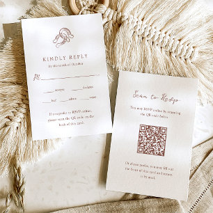 Minimalistische Hufeisenhochzeit QR-Code für die RSVP Karte
