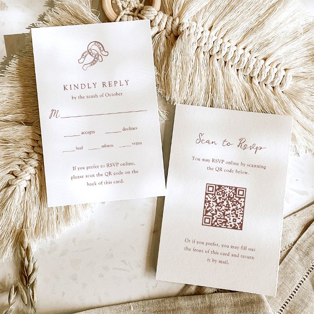 Minimalistische Hufeisenhochzeit | QR-Code für die RSVP Karte (Von Creator hochgeladen)