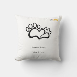 Minimalistische Hund Katze Pfote Herz Benutzerdefi Kissen
