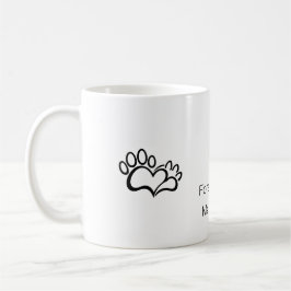 Minimalistische Hund Katze Pfote Herz Benutzername Kaffeetasse