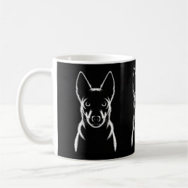 Minimalistische Hunde-Silhouette auf schwarz Kaffeetasse