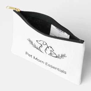 Minimalistische Hunde- und Katzen-Linienkunst-Tasc Zubehörtasche