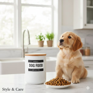 Minimalistische Hundefutter-Etikette für Behälter Lebensmitteletikett