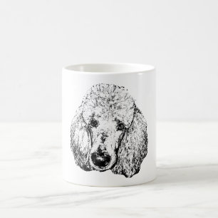 Minimalistische Hundekopf-Tasse – Ink-Line-Art-Des Kaffeetasse