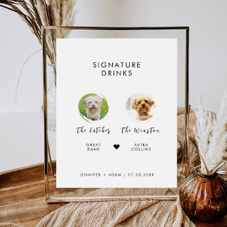 Minimalistische Hundeschrift Leckerei Hochzeit Sockelschild