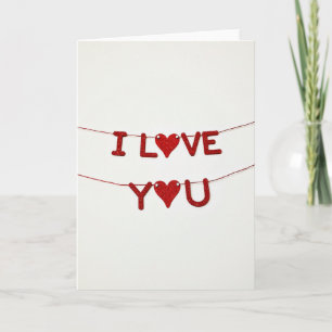 Minimalistische I Love You Glitter-Karte Karte